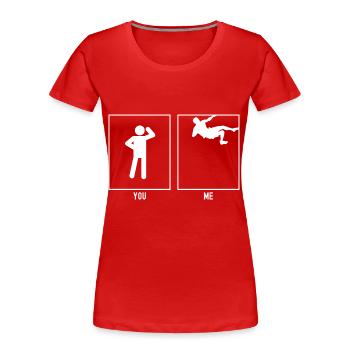 You - Me - Climbing Top Dangerous - Women's Premium Organic T-Shirt - red - Front - Mia (176cm)