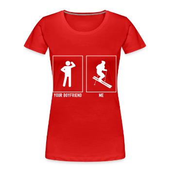 Votre ami - Moi - Ski alpin Excès de vitesse - T-shirt bio Premium Femme - rouge - Devant - Mia (176cm)