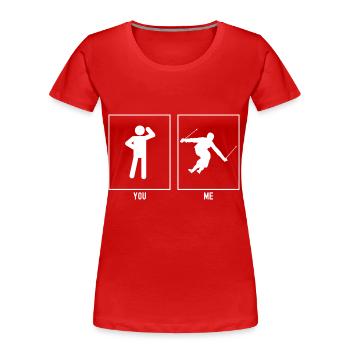 Vous - Moi - Expert en ski - T-shirt bio Premium Femme - rouge - Devant - Mia (176cm)
