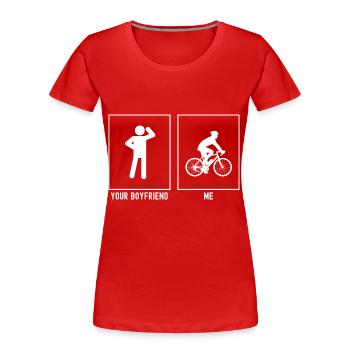 Your Friend - Me - Cycling Activity - Women's Premium Organic T-Shirt - red - Front - Mia (176cm)