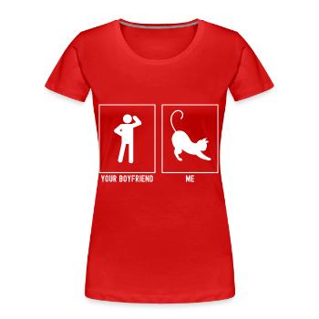 Ton ami - Moi - Cat Stretch - T-shirt bio Premium Femme - rouge - Devant - Mia (176cm)