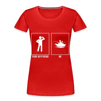 Votre ami - Moi - Duo de pêcheurs - T-shirt bio Premium Femme - rouge - Devant - Mia (176cm)