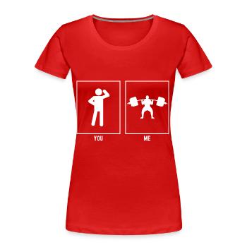 You - Me - Fitness Heavyweight - Women's Premium Organic T-Shirt - red - Front - Mia (176cm)