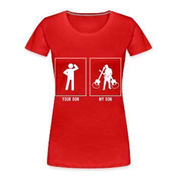 Your Son - My Son - Multiple Guitare - T-shirt bio Premium Femme - rouge - Devant - Mia (176cm)