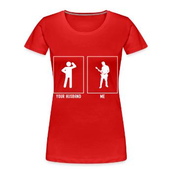 Your Husband - Me - Guitariste - T-shirt bio Premium Femme - rouge - Devant - Mia (176cm)