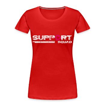Support squad. Breast cancer awareness. - Women's Premium Organic T-Shirt - red - Front - Mia (176cm)