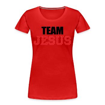 Team Jesus Christian Jesus - Women's Premium Organic T-Shirt - red - Front - Mia (176cm)