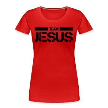 Team Jesus Christian Jesus - Women's Premium Organic T-Shirt - red - Front - Mia (176cm)