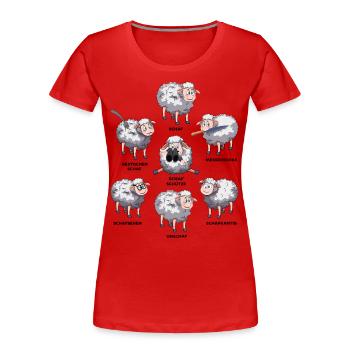 Lustige Schafe Tiere Schaf Sprüche - Frauen Premium Bio T-Shirt - Rot - Vorne - Mia (176cm)