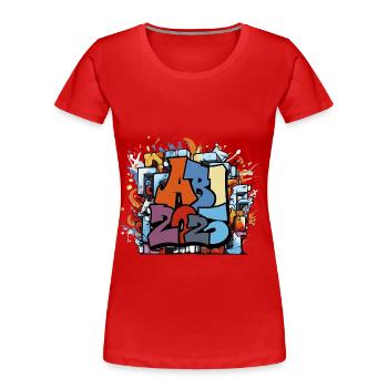 Abi Abschluss 2025 Graffiti Abschlussparty - Frauen Premium Bio T-Shirt - Rot - Vorne - Mia (176cm)
