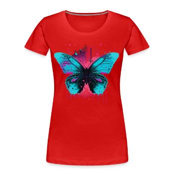 Papillon Chillwave - T-shirt bio Premium Femme - rouge - Devant - Mia (176cm)