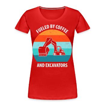 Excavator Excavator Driver Excavator Truck - Women's Premium Organic T-Shirt - red - Front - Mia (176cm)