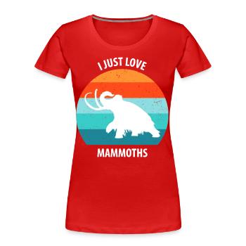 Lustiges Mammut Steinzeit Eiszeit Design Urzeit - Frauen Premium Bio T-Shirt - Rot - Vorne - Mia (176cm)