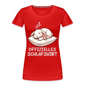 Offizielles Schlafshirt Kaninchen Hase Hasen - Frauen Premium Bio T-Shirt - Rot - Vorne - Mia (176cm)