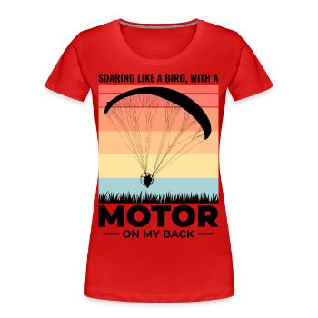 Motorschirmpilot Motorschirm Motorschirm - Frauen Premium Bio T-Shirt - Rot - Vorne - Mia (176cm)