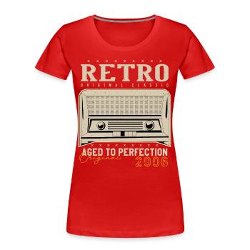Rétro 2006 Cadeau Anniversaire 2006 Millésime 2006 - T-shirt bio Premium Femme - rouge - Devant - Mia (176cm)