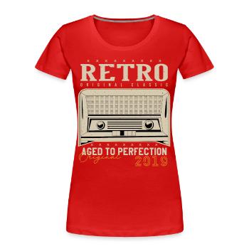 Rétro 2019 Cadeau Anniversaire 2019 Millésime 2019 - T-shirt bio Premium Femme - rouge - Devant - Mia (176cm)