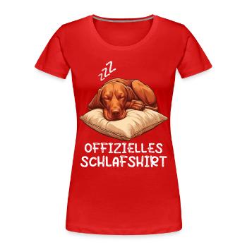 Offizielles Schlafshirt Magyar Vizsla Magyar Hund - Frauen Premium Bio T-Shirt - Rot - Vorne - Mia (176cm)