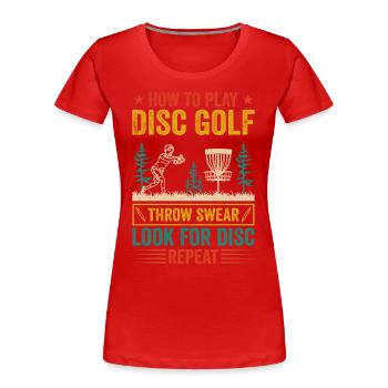 Wie man Disc Golf spielt - Disc Golf Players - Frauen Premium Bio T-Shirt - Rot - Vorne - Mia (176cm)