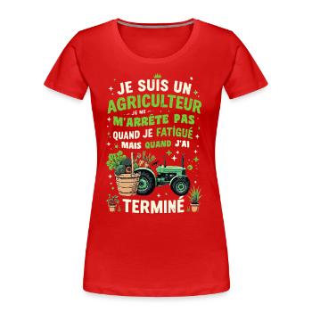 Landwirt Traktor Landwirte Ich bin Landwirt - Frauen Premium Bio T-Shirt - Rot - Vorne - Mia (176cm)