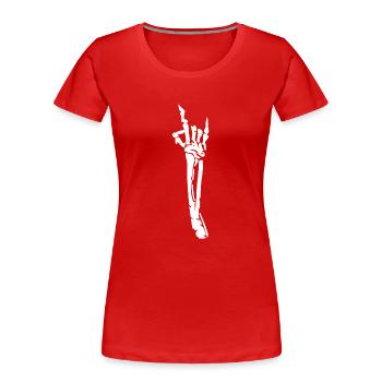 Squelette de corne du diable - T-shirt bio Premium Femme - rouge - Devant - Mia (176cm)