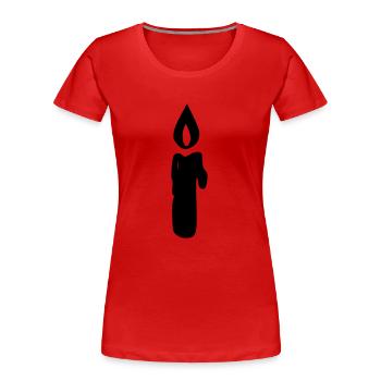 Candle - Women's Premium Organic T-Shirt - red - Front - Mia (176cm)