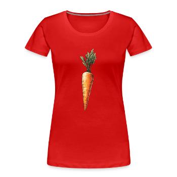 Carrot - Women's Premium Organic T-Shirt - red - Front - Mia (176cm)