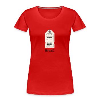 Brazil Flight Ticket - Women's Premium Organic T-Shirt - red - Front - Mia (176cm)