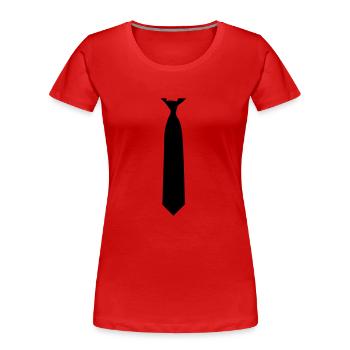 necktie - Women's Premium Organic T-Shirt - red - Front - Mia (176cm)