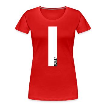 NOIA17 Streetwear  - Frauen Premium Bio T-Shirt - Rot - Vorne - Mia (176cm)