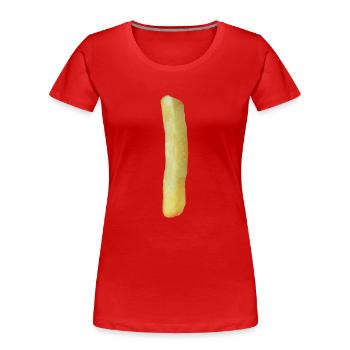 Frites un - T-shirt bio Premium Femme - rouge - Devant - Mia (176cm)