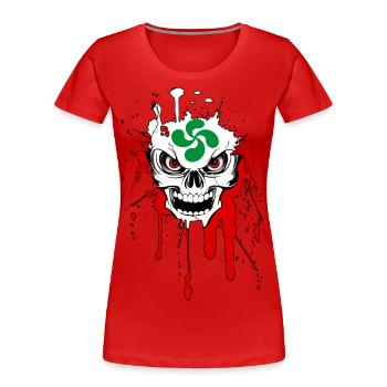 Basque skull - Frauen Premium Bio T-Shirt - Rot - Vorne - Mia (176cm)