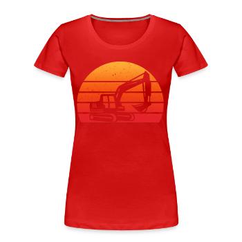retro pelleteuse chantier tractopelle excavator - T-shirt bio Premium Femme - rouge - Devant - Mia (176cm)