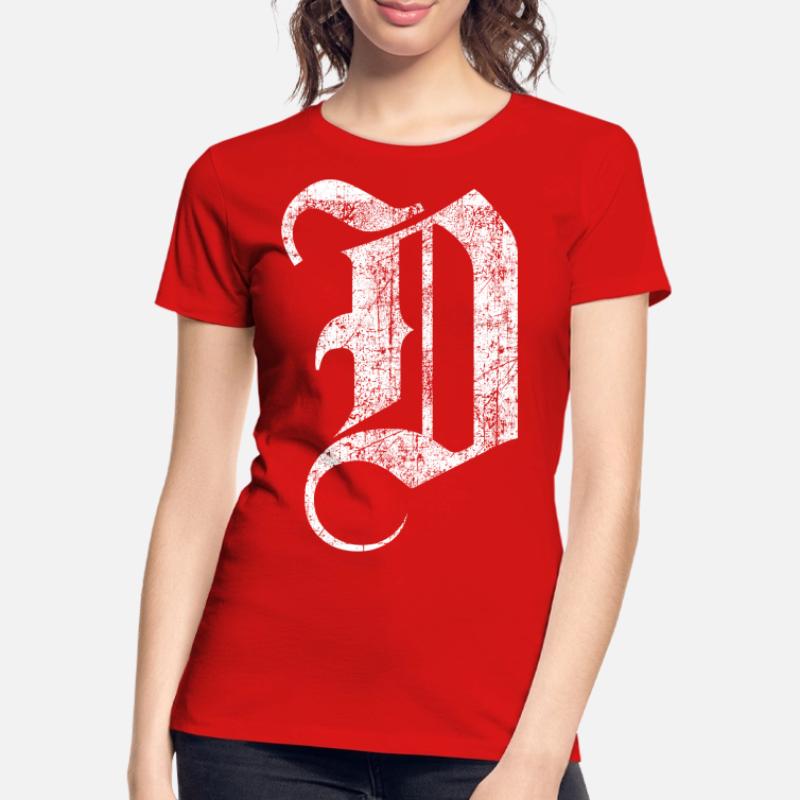Tshirt alphabet initiale D T-shirt bio Premium Femme