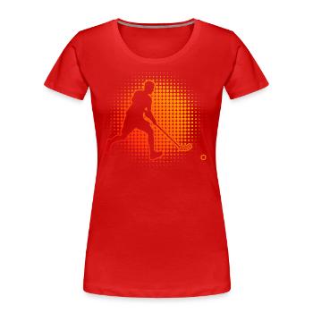 Unihockeyspielen Salibandy Floorball Hockey - Frauen Premium Bio T-Shirt - Rot - Vorne - Mia (176cm)