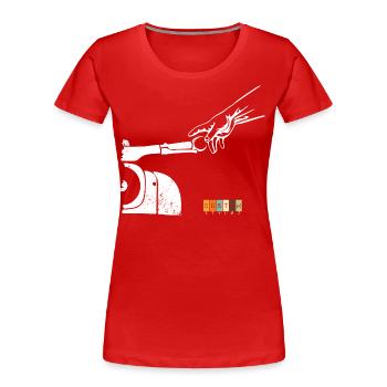 Schwalbefahrer - Simson Schwalbe DDR - Women's Premium Organic T-Shirt - red - Front - Mia (176cm)