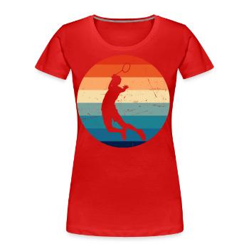 Joueuse de badminton féminine de badminton badminton - T-shirt bio Premium Femme - rouge - Devant - Mia (176cm)