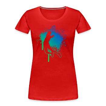 Badminton Badminton Badminton Joueuse de badminton féminin - T-shirt bio Premium Femme - rouge - Devant - Mia (176cm)