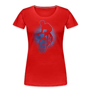 Herren Rennradfahren Rennradfahrer Roadbike - Frauen Premium Bio T-Shirt - Rot - Vorne - Mia (176cm)