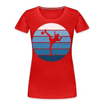 Damen Herren Futnet Spieler Fussballtennis - Frauen Premium Bio T-Shirt - Rot - Vorne - Mia (176cm)