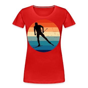 Patinage de fond Ski de fond Ski de fond Patinage Ski de fond - T-shirt bio Premium Femme - rouge - Devant - Mia (176cm)
