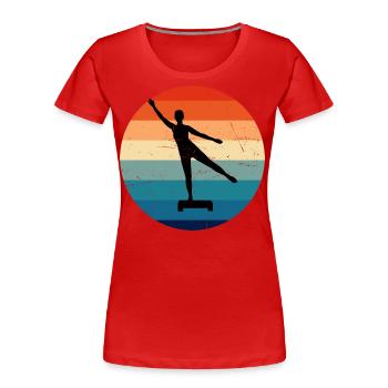 Fitness Training Aerobics Strength Training Aerobics - Women's Premium Organic T-Shirt - red - Front - Mia (176cm)