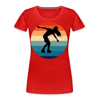 Patinage à roulettes Patins à roulettes - T-shirt bio Premium Femme - rouge - Devant - Mia (176cm)
