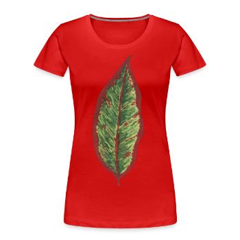 Philodendron feuille plantlover plantes botaniques - T-shirt bio Premium Femme - rouge - Devant - Mia (176cm)