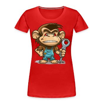 Monkey Wrench - Women's Premium Organic T-Shirt - red - Front - Mia (176cm)