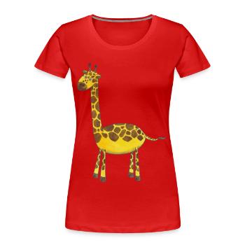Giraffe niedlich Kinder Geschenk Safari Afrika Zoo - Frauen Premium Bio T-Shirt - Rot - Vorne - Mia (176cm)