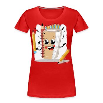 Der Sketch Master - Frauen Premium Bio T-Shirt - Rot - Vorne - Mia (176cm)