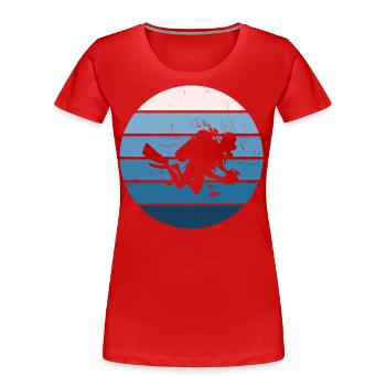 Diver Men's Scuba Diving Free Dive Diving - Women's Premium Organic T-Shirt - red - Front - Mia (176cm)