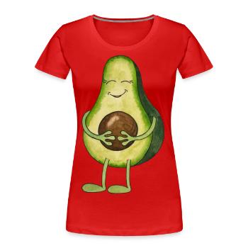 kawaii avocado cute vegan mom pregnant avo - Women's Premium Organic T-Shirt - red - Front - Mia (176cm)