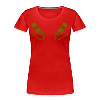 Western Rose - Vorderseite vintage retro Country - Frauen Premium Bio T-Shirt - Rot - Vorne - Mia (176cm)